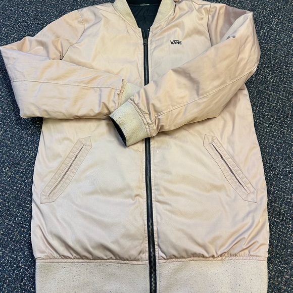 Womens Vans Boom Boom Classic Long Bomber Jacket Black Size M/L-Black - Picture 4 of 8